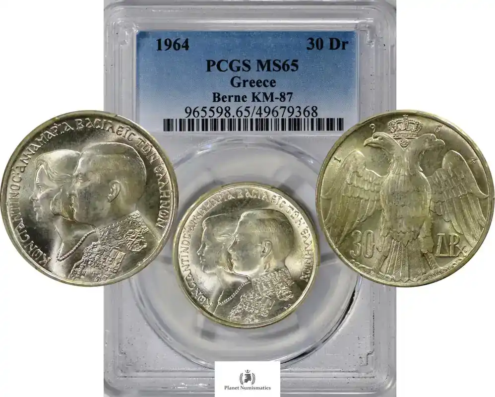 Beliebt - Greece SILVER-30-DRACHMAI 1964 3725-3 PCGS-MS65