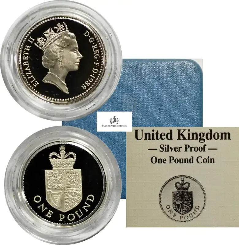 Neuheit | GREAT-BRITAIN silver-proof-pound 1988 51222-15 PP