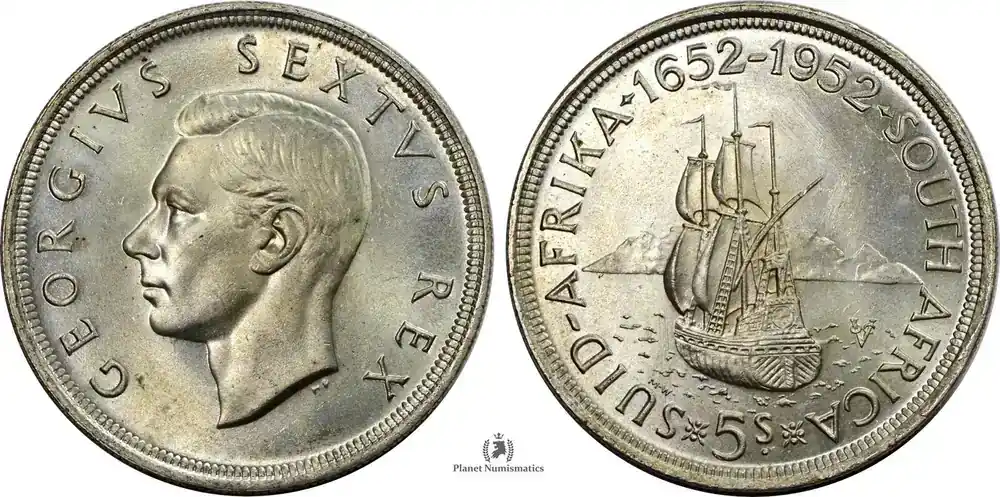 South Africa 5-Shillings-Silver 1952 30922 unz - Top-Angebot
