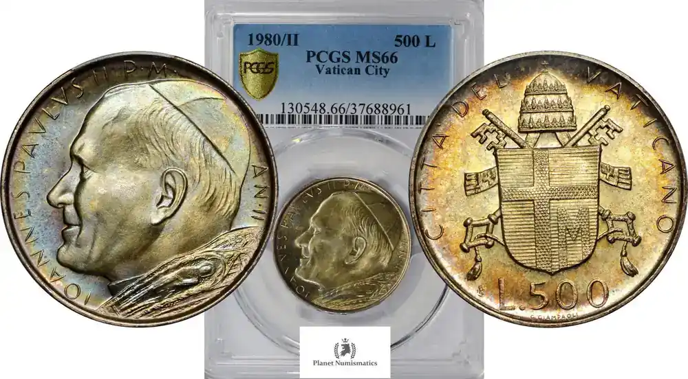 ITALY-VATICAN CITY 500-LIRE 1980-II PL-15 PCGS-MS66 | Kostenlose Rückgabe