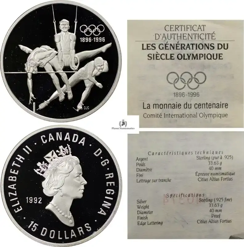 Zertifiziert - Canada SILVER-15-DOLLARS 1992 25822-19 PP