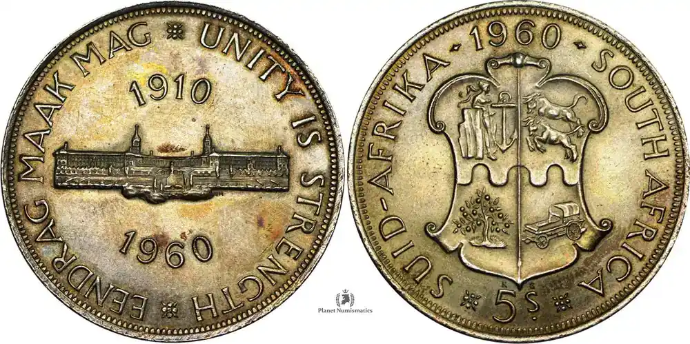 South Africa 5-Shillings-Silver 1960 KM-55 AU / unz - Jetzt neu