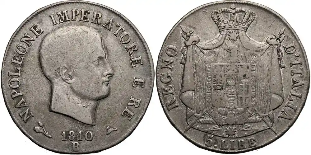 Expressversand | Napoleonic Kingdom of Italy 5 Lire 1810 B ss