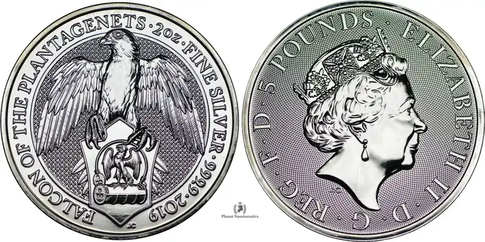Deal - Great Britain 5-POUNDS-SILVER-2-OZ-FALCON 2019 SQB-Falcon BU
