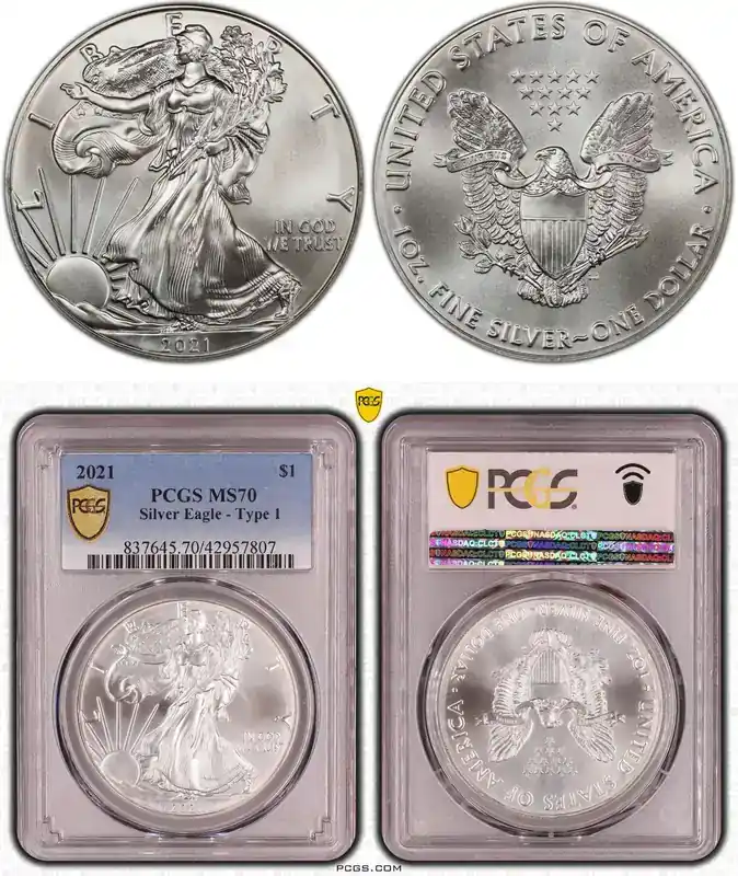 USA SILVER-EAGLE-DOLLAR 2021 13125 PCGS-MS70 | Nur begrenzt verfügbar