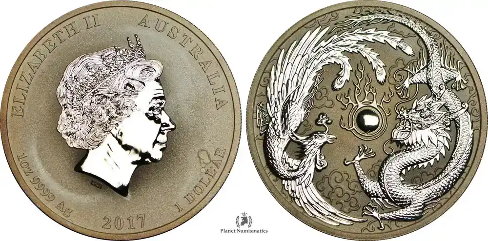 Australia SILVER-1-DOLLAR-TROY-OUNCE 2017 DRAGON-PHOENIX unz - Jetzt zugreifen