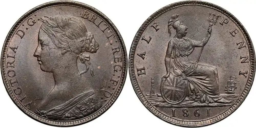 Great Britain, Victoria 1/2 Penny 1861 vz-st | Hammerpreis