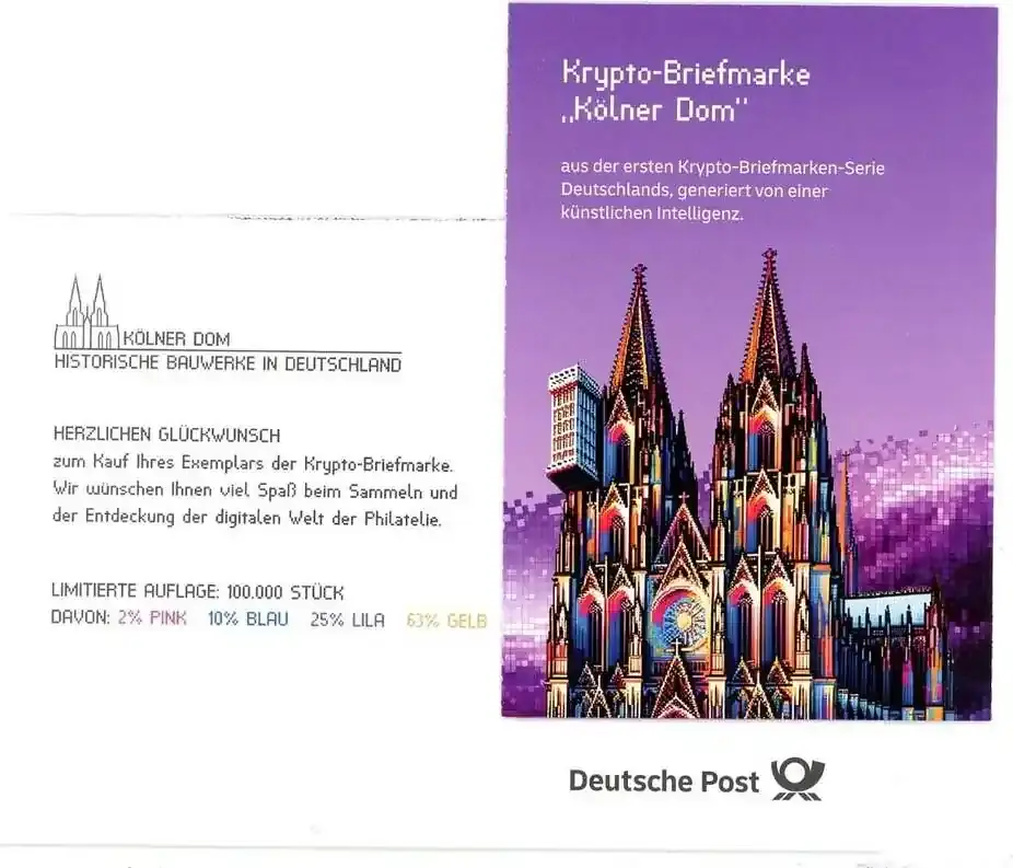Bund Markenheftchen MiNr. MH 128 Kölner Dom b – Farbe lila, postfrisch MiNr. MH 128 Kölner Dom b – Farbe lila, Markenheftchen | Sonderangebot