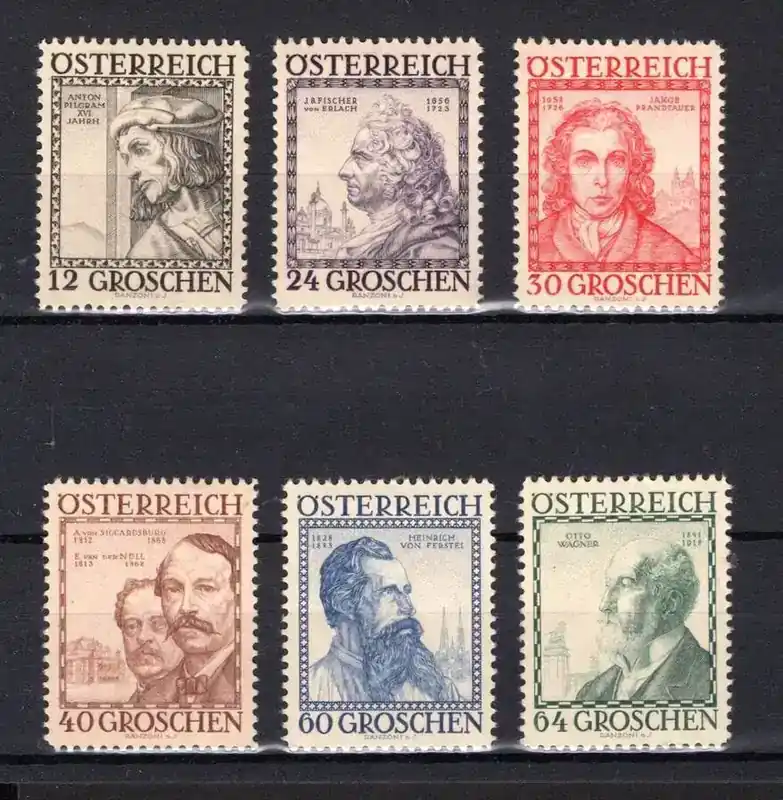 Schnell zugreifen - Österreich MiNr. 591-596 postfrisch Baumeister MiNr. 591-596 Baumeister