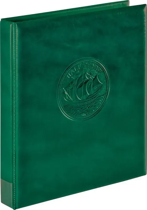 Nur noch wenige | Lindner Ringbinder Grün „Half Penny“ 3109-G, leer Neu