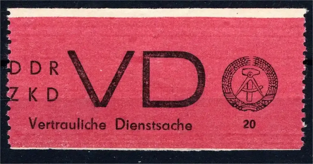 DDR Dienstmarken ZKD MiNr. VD 1 A Vertauliche Dienstsache 1965 postfrisch MiNr. VD 1 A Vertauliche Dienstsache 1965 Dienstmarken ZKD | Beliebt