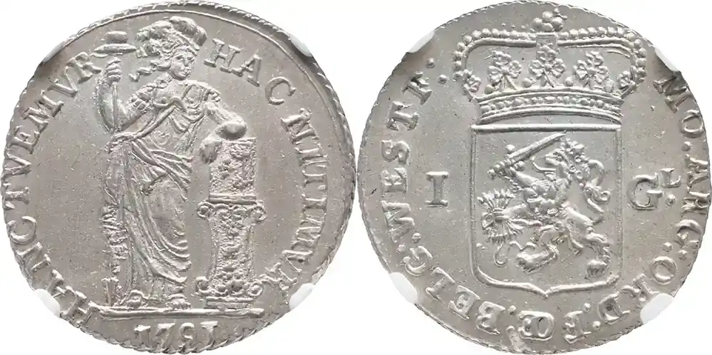 Aktion | The Netherlands 1 gulden West-Friesland 1791 NGC MS 63 st