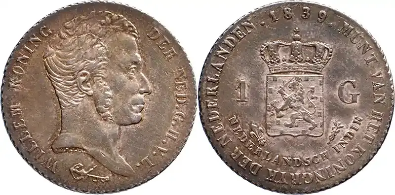 The Netherlands East Indies 1 gulden Nederlands Indië 1839 Pr vz - Super-Preis