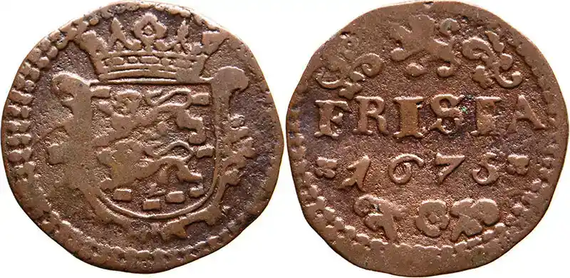 Nur begrenzt verfügbar - The Netherlands Duit Friesland 1675 ss-