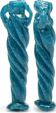 A Late Roman turquoise glass rod-formed balsamarium, 4th-5th century AD | Geprüfte Qualität