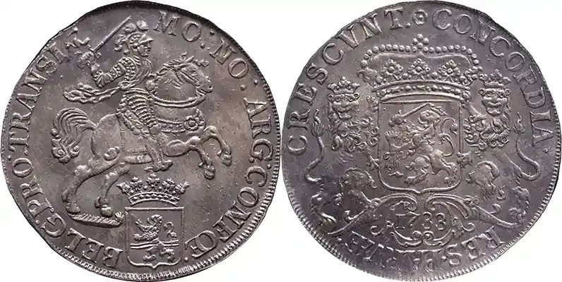 Hochwertig - The Netherlands Silver rider Overijssel 1733 – Vliegent Hert NGC Shipwreck graded